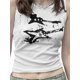 thumbnail image 1 of Tops de punto básicos de mujer Estampado de guitarra sin mangas Camisola vintage Casual Tee Streetwear Nituyy Blanco, negro. Chaleco deslumbrante de mujer, 1 of 5