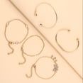 thumbnail image 3 of Juego de pulseras de cadena de oro bohemio para mujeres y niñas, múltiples capas apilables, brazalete abierto, brazalete ajustable, joyería cubana italiana para mujeres y niñas, regalo Xemadio WMPH-923, 3 of 5