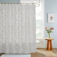 thumbnail image 3 of Floral Scrolls Shower Curtain with Hooks, Damask Floral Leaves Embossed Texture White Water Repellent Shower Curtains for Bathroom Decor Sturdy Shower Curtain, Machine Washable 66x72 Inch, 3 of 9
