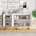 thumbnail image 4 of Moderno buffet sideboard: con 3 doors y a estante, wood credenza consola gabinete in blanca color, 4 of 7