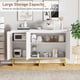 thumbnail image 4 of Moderno buffet sideboard: con 3 doors y a estante, wood credenza consola gabinete in blanca color, 4 of 7