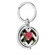 thumbnail image 1 of Rosa Roja dibujo arte vegetal Rotating keychain Metal Keyring Holder, 1 of 2