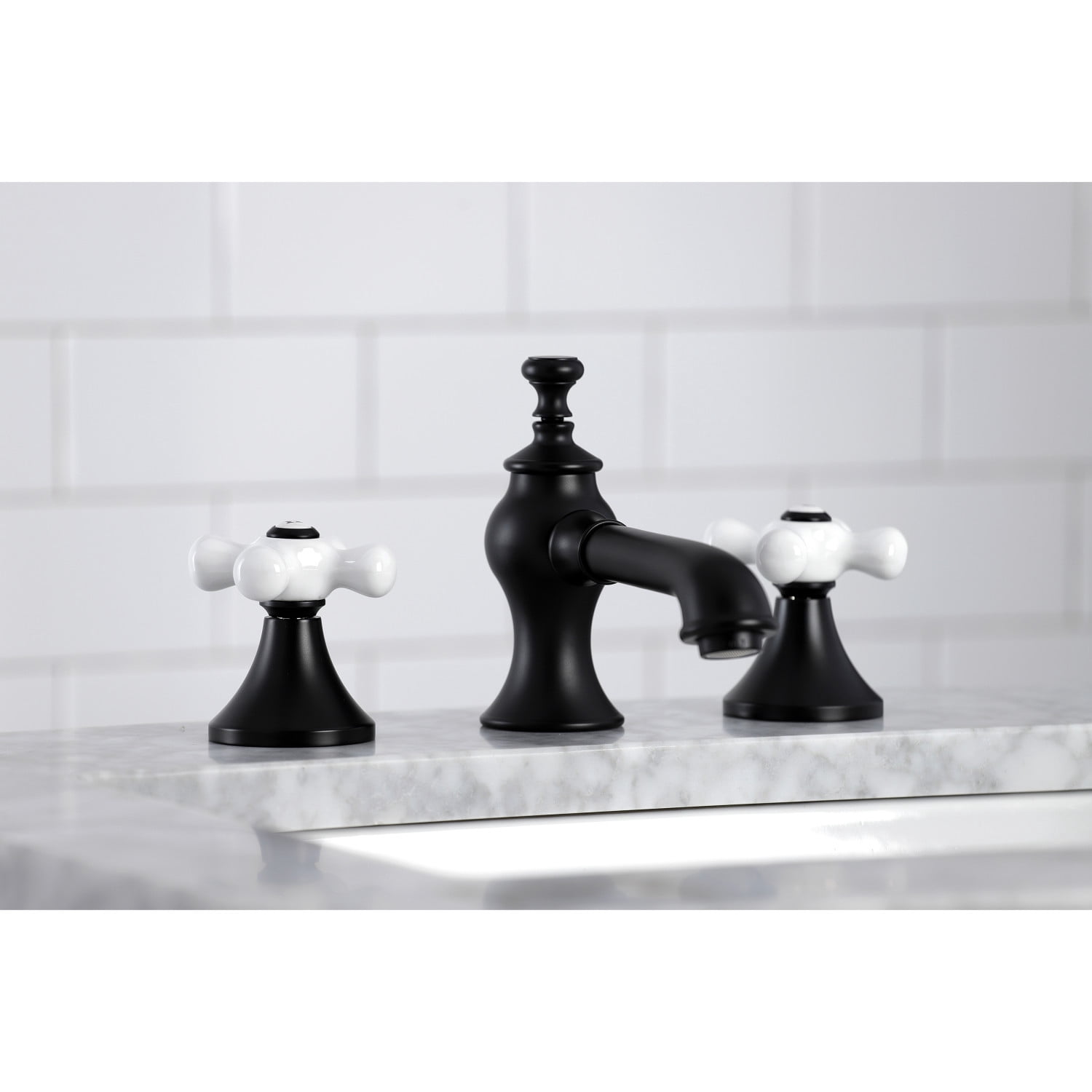Kingston Brass KC7060PX Vintage 8 in. Widespread Bathroom Faucet, Matte Black