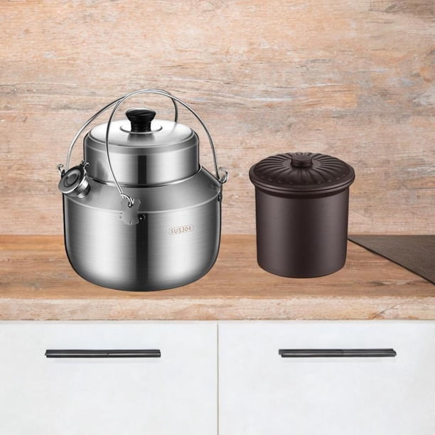 Olla para sopa y estofado, olla para estufa con revestimiento interior, olla fácil de limpiar, utensilios de cocina, olla de cocción lenta para Plata