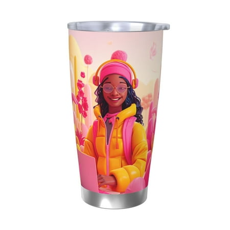

Goofa Digital Nomad Pink Landscape for 20 oz Skinny Tumbler Stainless Steel Coffee Mug Slim Vacuum Insulated Travel Cup Car Cup-Without Straw