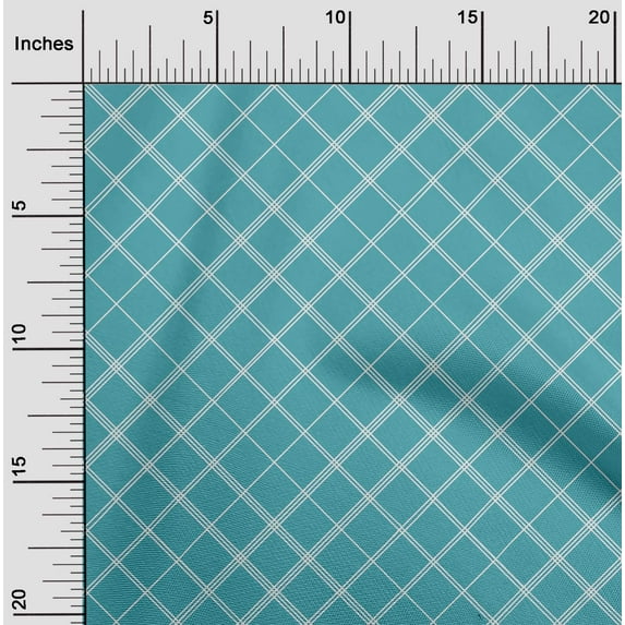 oneOone Cotton Cambric Fabric Check & Geometric Fabric Prints By Yard 56 Inch Wide
