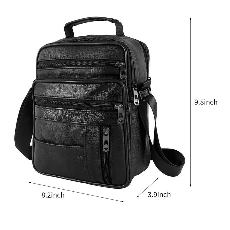 Miuline Men's Messenger Bag Waterproof Cross Body Shoulder Utility Travel Work Bag Black, Adult Unisex, Size: Large