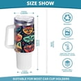 thumbnail image 3 of SKYSONIC 40oz Tumbler with Handle and Straw Lid Double Stainless Steel Vacuum Insulated Travel Mug for Hot Cold Water,African Tribal Masks, 3 of 7