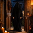 thumbnail image 4 of Black Adult Ghost Costume, Classic Ghost Sheet Costume with Eye Holes, Loose Lightweight Full Body Ghost Costume for Halloween Party Group Cosplay, 4 of 9