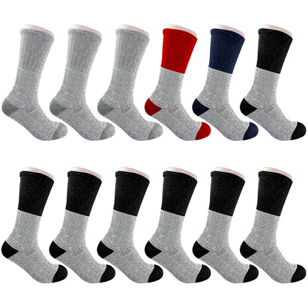 12 Pairs Men Winter Warm Boot Socks Thermal Socks Fits Size 10-15 ...