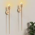 thumbnail image 7 of Candle Wall Sconce, 31.5inch Candle Sconces Wall Decor Set of 2, Long Wall Candle Holder Sconce with Battery Operated Candles Retro Chic Wall Sconces Candle Holder Decoration for Home Decor (Black), 7 of 7