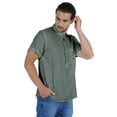 thumbnail image 3 of Atasi Kurta Courte Col Mandarin Tee-Shirt Uni à Manches Courtes Henley avec Poche, 3 of 7