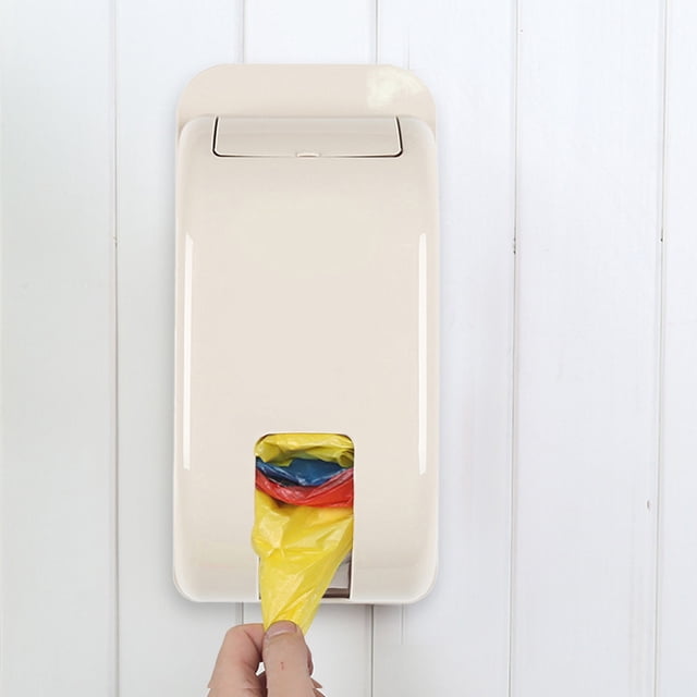 Oleegame 1PC Spoon And Lid Rest Kitchen Trash Bag Box Multifunctional Shoe Covers Box Wall Mounted Plastic Bag Storage Box Beige