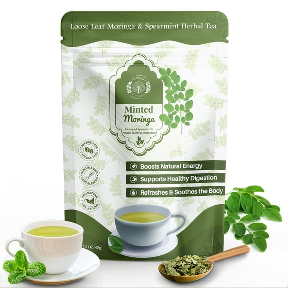 Moringa Leaf Tea with Spearmint 1.5 oz Loose Leaf