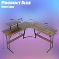 thumbnail image 3 of YRLLENSDAN Adult Collection L-Shaped Modern Stylish and Durable Desk, Brown, 3 of 7