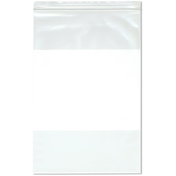 Plymor 10" x 15" (Pack of 100), 4 Mil Heavy Duty White-Block Zipper Reclosable Plastic Bags