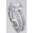 thumbnail image 2 of HeartsAndYou Halo Split Shank Engagement Ring for Women 2ct Asscher Cut Moissanite 18k White Gold over Silver, 2 of 5