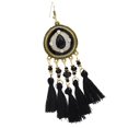thumbnail image 3 of Pendientes Étnicos largos Con flecos Salvador Boho Aleación Nylon Negro, 3 of 9