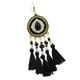 thumbnail image 3 of Pendientes Étnicos largos Con flecos Salvador Boho Aleación Nylon Negro, 3 of 9