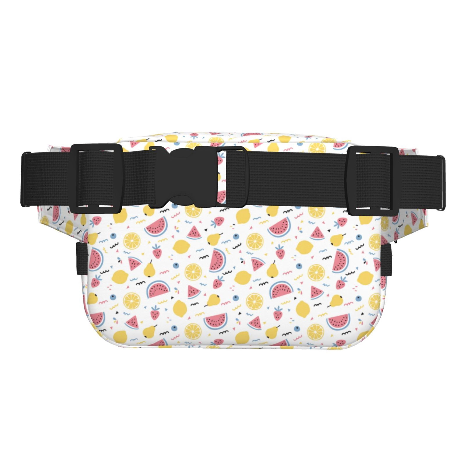 Fuzoiu Watermelon And Lemon Print Unisex Square Double Layer Waist Bag,Crossbody Fanny Pack Travel Workout Accessory