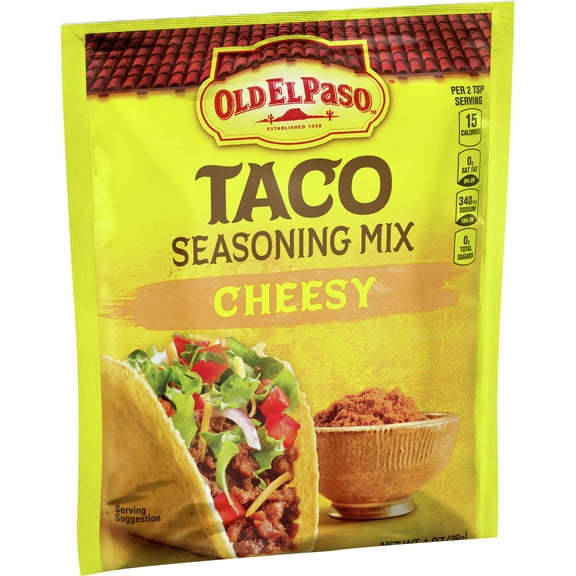 Old El Paso Cheesy Taco Seasoning Mix, Meal Prep, Spices and Seasonings, 1 oz Packet