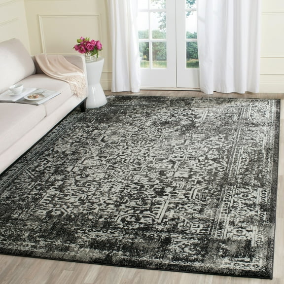 SAFAVIEH Evoke Trena Traditional Distressed Area Rug, Black/Grey, 11' x 15'