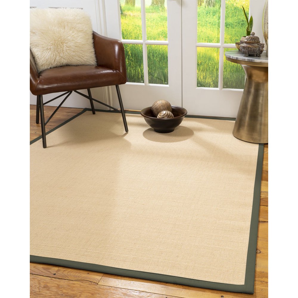 Natural Area Rugs Majesty Custom Wool Sisal Rug, 6', Square Green
