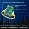 thumbnail image 2 of Gem Stone King 18K Yellow Gold Plated Silver Green Malachite Ring for Women (10.00 Cttw, Emerald Cut 14X10MM, Gemstone Birthstone, Available in Size 5, 6, 7, 8, 9), 2 of 5