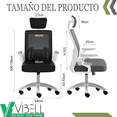 thumbnail image 3 of Silla Escritorio Ejecutiva VBELL Oficina Secretarial Ergonomic Negra y Blanca Con cojín de látex, 3 of 7