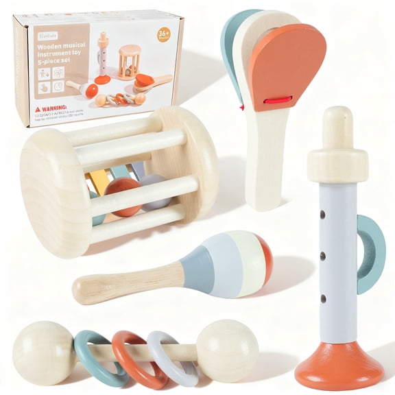 JUGAAD LIFE Toddler Musical Instruments, Wooden Percussion Instruments for Kids Baby, Educational Musical Toys Set for Boys and Girls
