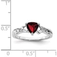 thumbnail image 3 of Sterling Silver Rhodium Plated Diamond And Garnet Heart Ring (Size 7) Made In India qr4634ga-7, 3 of 5