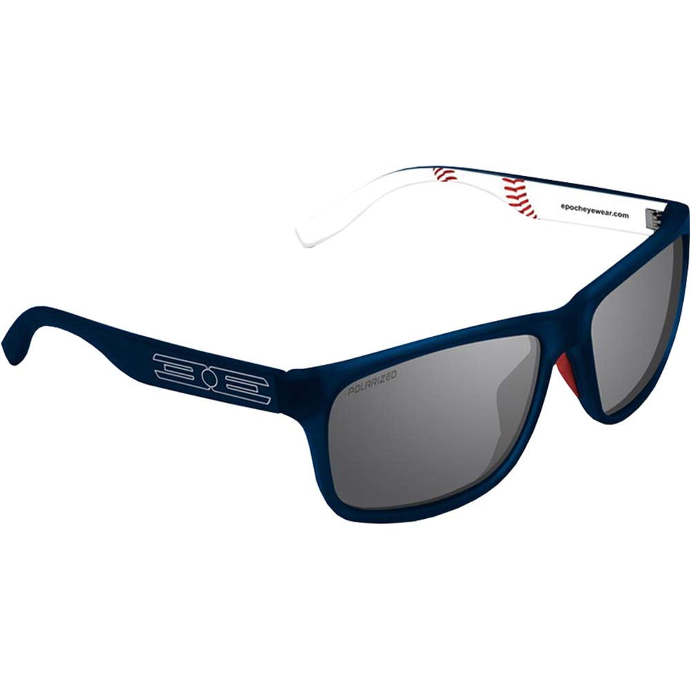Epoch 11 Sport Fashion Motorcycle Riding Sunglasses White with Blue Mirror Polarized Lens