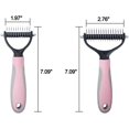 thumbnail image 4 of Dematting Comb, Two-Sided Undercoat Rake for Dogs & Cats, Dog Brush for Shedding and Removing Mats,Safe Stainless Steel dematting Tool Pink, 4 of 7