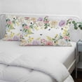 thumbnail image 3 of Pink White Flowers Pillow Covers, Linen Long Throw Pillow Case, Spring Floral Elegant Pastoral Botanical Holiday Pillow Protector Decorative Cushion Cover for Living Room/Bedroom 12" x 20", 3 of 8