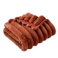 thumbnail image 3 of Better Homes & Gardens Gingerbread Cookie Exaggerated Channel Faux Fur Oversized Throw, 50" x 72", 3 of 8