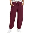 thumbnail image 2 of Tnhcen Women's Pleated Jogger Pants with Pockets Pre-Shrunk Cotton-Like Wrinkle Fabric Elastic Waist Athletic Trousers S-2XL Multiple Colors Available, 2 of 7