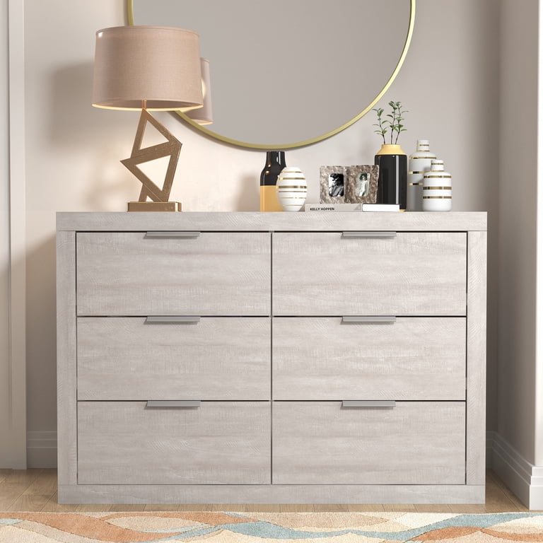 dusty grey oak dresser Harlowin 6-Drawer Dusty Gray Oak Dresser (31.7 in. X 46.5 in. X 16.1 in.)