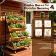 thumbnail image 3 of 4-Tier Moveable Vertical Raised Garden Bed with Storage Shelf, Metal Frame Elevated Planter Box for Herbs Vegetables Fruits for Patio, 3 of 7