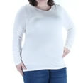 thumbnail image 3 of Alfani Womens Ruched Sleeve Pullover Blouse, White, XX-Large, 3 of 4