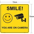 thumbnail image 3 of QTH 4 Pcs Smile You Are On Camera Sign Sticker - 15 cm x 15 cm - Self Adhesive Vinyl, 3 of 4