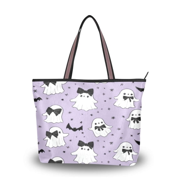 Women's Tote Handbag Cloth Handbag Large Tote Bag Shopping Bag Ghost with A Bow Tie
