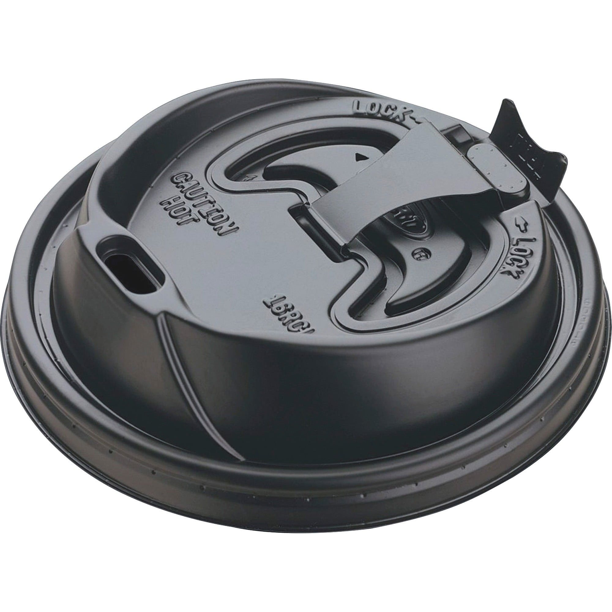 Dart Optima Hot Cup Lids, 1224oz Cups, Black, 100/Sleeve, 10 Sleeves