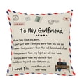thumbnail image 1 of Naiovety Funda de almohada de piel de melocotón con letras de 45x45cm, diseño personalizado, funda de almohada decorativa, funda de cojín para el Decoración del hogar a la novia Naiovety HA002997-09, 1 of 6