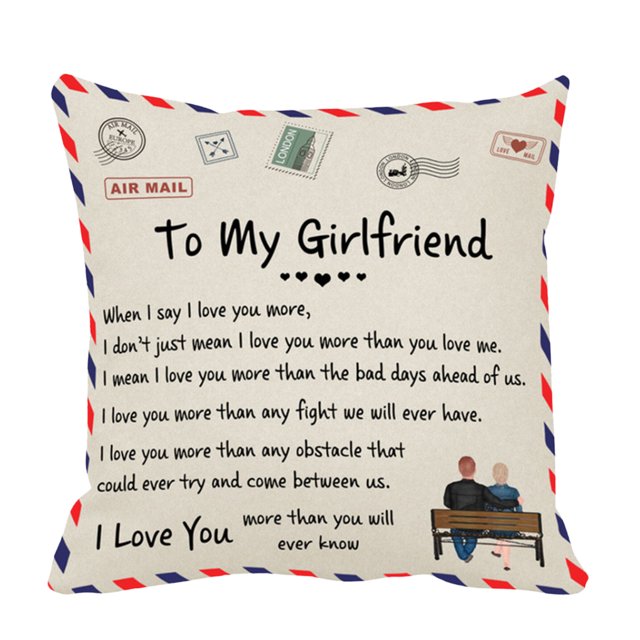Naiovety Funda de almohada de piel de melocotón con letras de 45x45cm, diseño personalizado, funda de almohada decorativa, funda de cojín para el Decoración del hogar a la novia Naiovety HA002997-09