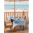 thumbnail image 2 of Outdoor Tablecloth with Umbrella Hole for Patio/Picnic/Party/Camping, Blue Bohogeometric Waterproof Table Cloth Rectangle Table Cover Washable, Bohemia Ethnic Abstract Lines Leaf (52"x 70"), 2 of 8