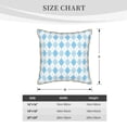 thumbnail image 4 of KLL Blue and White Squares Decorative Throw Pillow Covers Velvet Soft for Couch Sofa Bedroom Living Room Outdoor - 20"x20", 4 of 8