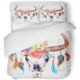 thumbnail image 1 of Juego de Ropa de Cama de 3 Piezas ABPHQTO Vaca Roja Acuarela Toro Calavera Flores y Plumas Twin Size, 1 of 1
