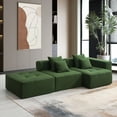 thumbnail image 4 of 105.5-inch L Shaped Sectional Sofa, Wide and Deep Seat, Minimalist Wrinkle-resistant Corduroy Couch, Full Compressed Cloud Couch for Living Room, Free Combination, No Assembly Requireds (Green), 4 of 12