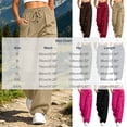 thumbnail image 3 of yardsong Quick Dry Hiking Pants Women Joggers Lightweight Cargo Pants with Pockets Drawstring Elastic Waist for Travel and Camping Dark Gray,L, 3 of 9