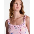thumbnail image 4 of No Boundaries Ruffle Tank Top and Shorts Sleep Set, 2-Piece, Women's XS-XXL, 4 of 5